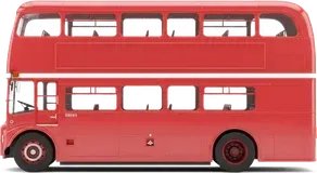 Side view of a double-decker bus