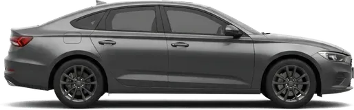 Side view of a grey sedan
