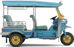 Side view of a tuk-tuk